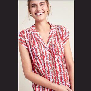ANTHROPOLOGIE 49 of 52 Conversations Colloquial Button Down Daisy, Sz XS